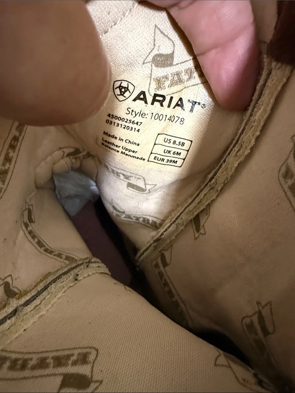 Ariat Brown, Cream and Pink Western Ankle Booties